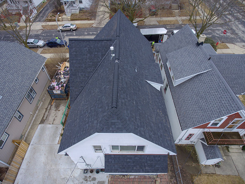 Wisconsin Roofing LLC | Drone | Residential | Wauwatosa | Certainteed PRO | Moire Black