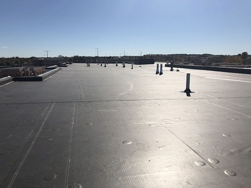 Wisconsin Roofing LLC | Madison | Commercial Roofs | EPDM Rubber Roof with ISO Tapered