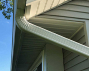 Wisconsin Roofing LLC | Residential | New Aluminum Soffit Custom Bent Fsacia 5 inch Seamless Gutters