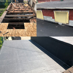 Wisconsin Roofing LLC | Case Study | Hugh Lomas | Low Slop Roof | Before During After