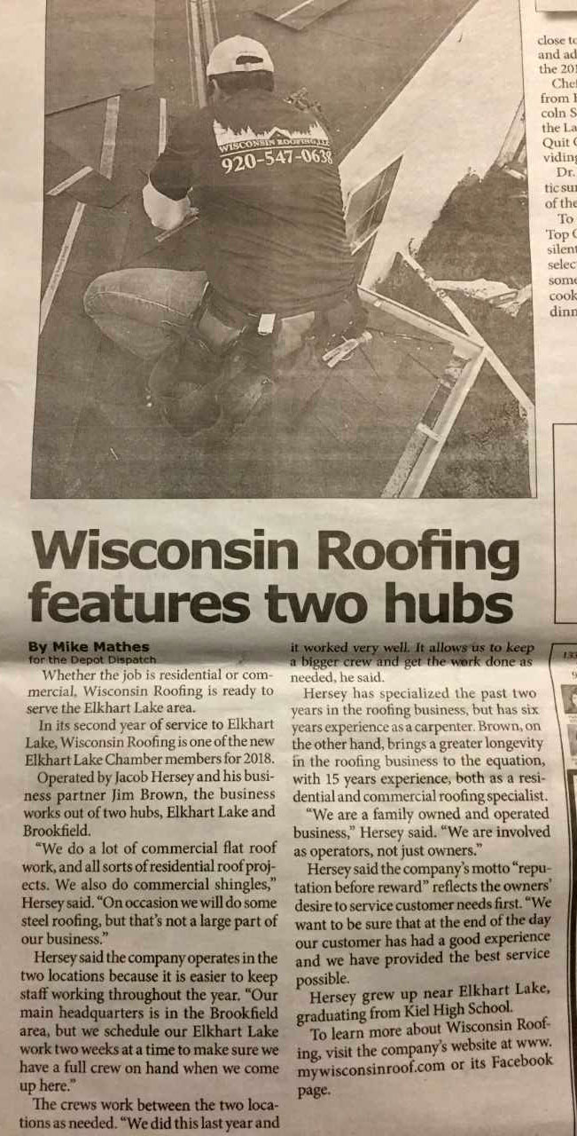 Wisconsin Roofing LLC | News | Article | Two Hubs