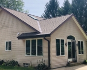 Wisconsin Roofing LLC | Menomonee Falls | Residential | Landmark Heather Blend | New roof with poor flashing from age side view