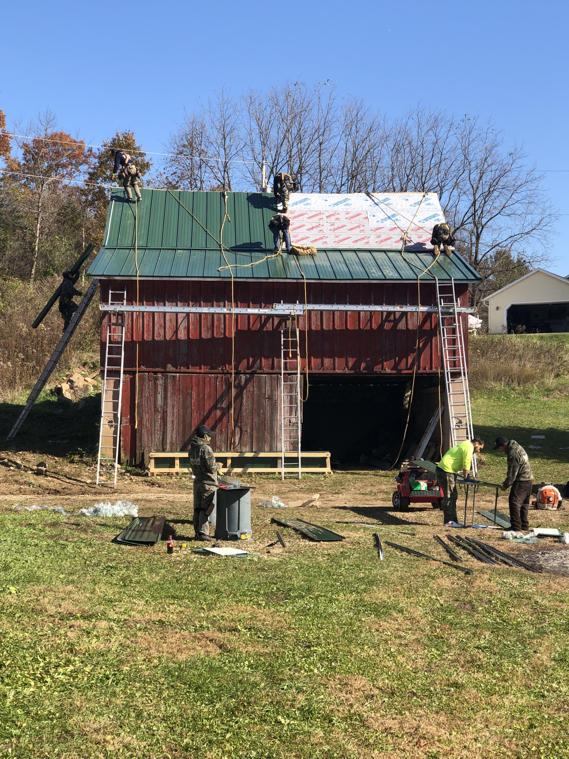 Wisconsin Roofing LLC | Residential | Kohler | Metal standing seam roof | On 100 year old barn