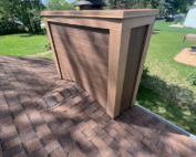 Wisconsin Roofing LLC | New LP Panels and Trim Replaced Cedar | Chimney