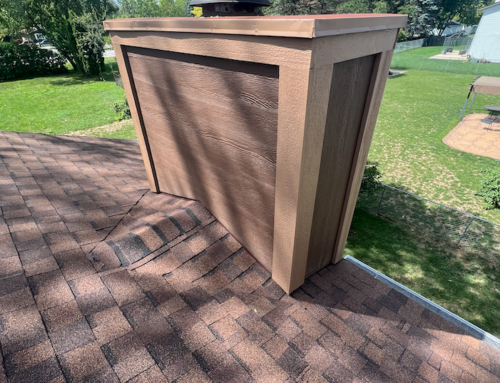 Wisconsin Roofing LLC | New LP Panels and Trim Replaced Cedar | Chimney