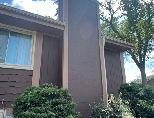 Wisconsin Roofing LLC | New LP Panels and Trim Replaced Cedar | Full Chimney View