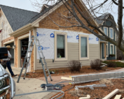 Wisconsin Roofing LLC | Siding | New LP Replaced Cedar | In Process Front